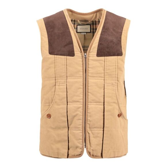 Gucci Moleskin Vest With Suede Details